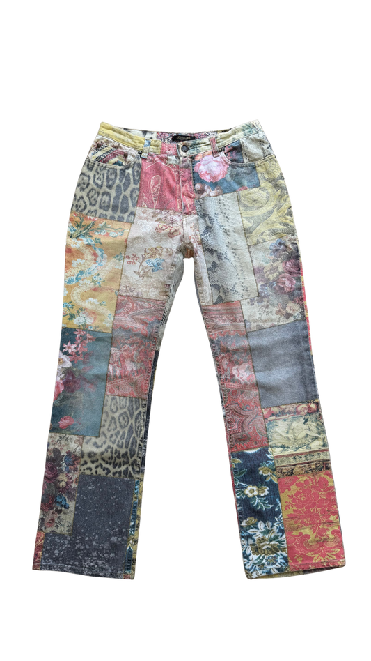Roberto Cavalli Patchwork Multicoloured Jeans