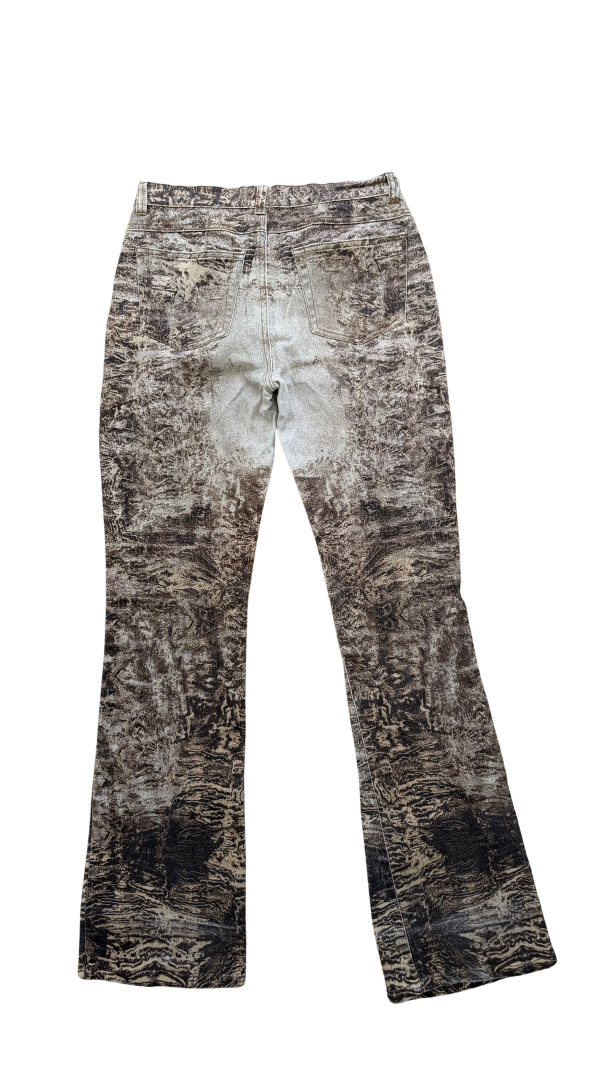 Roberto Cavalli FW 2000 Marble Beige Eroded Pants
