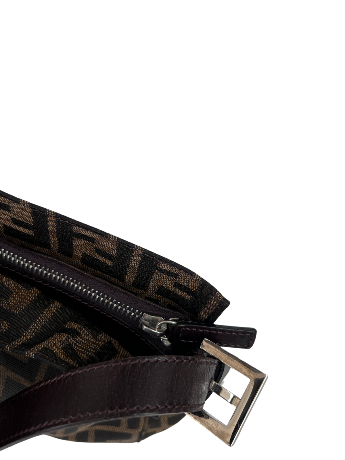 Fendi Zucca Flat Mouth Mamma Baguette Shoulder Bag