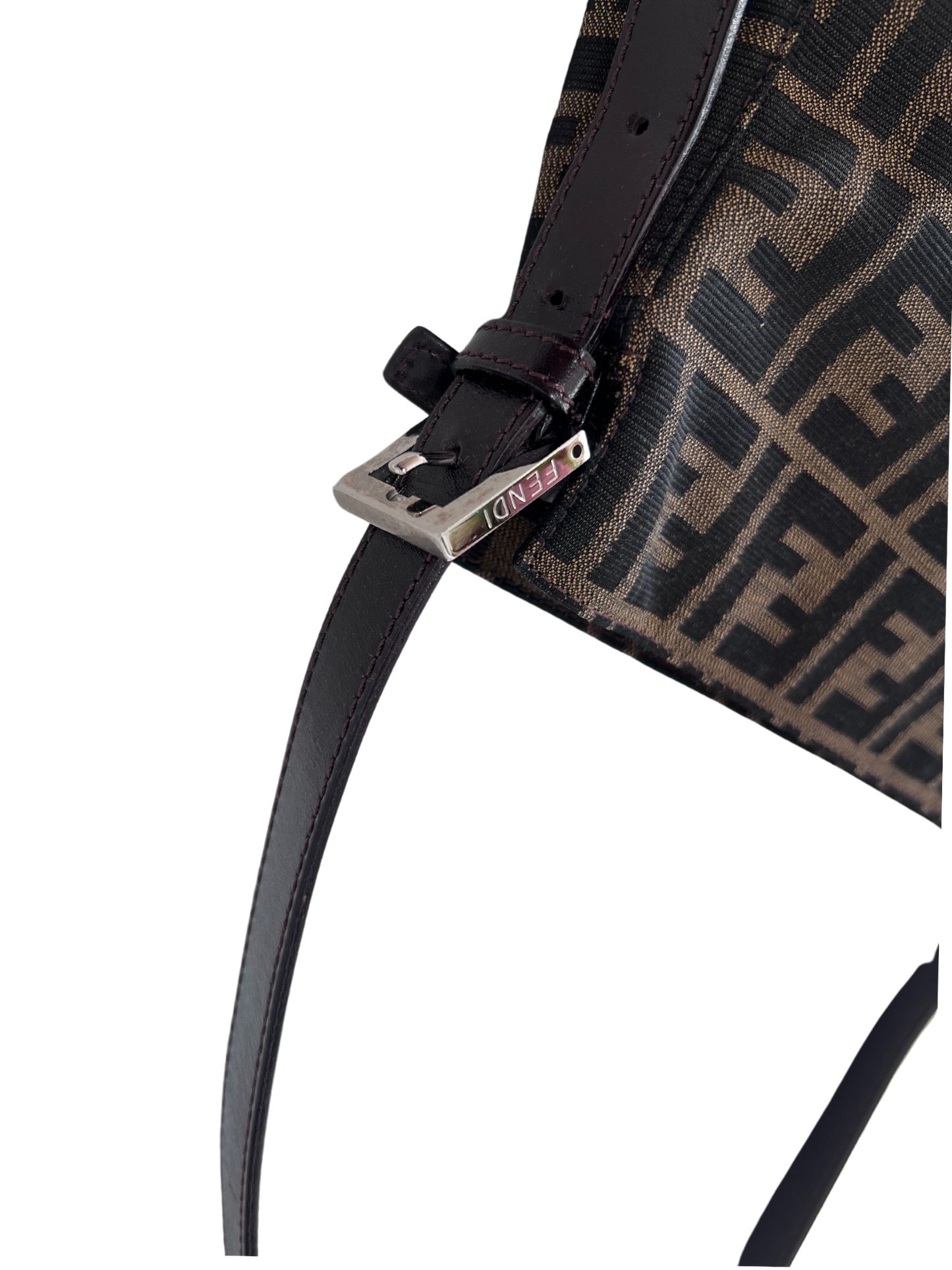 Fendi Zucca Flat Mouth Mamma Baguette Shoulder Bag