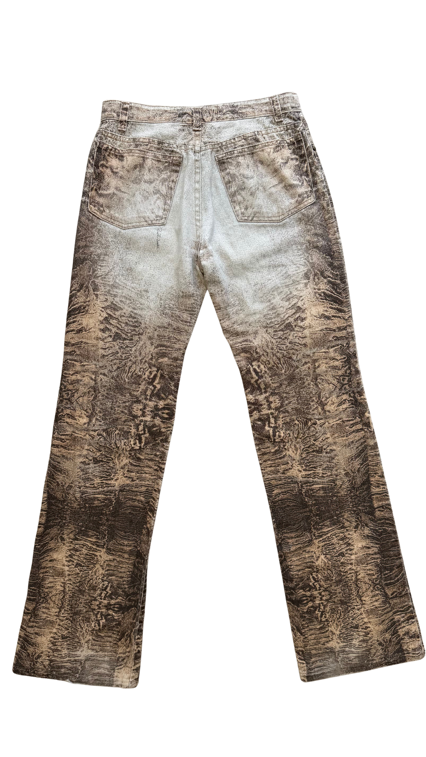 Roberto Cavalli FW 2000 Marble Beige Eroded Pants
