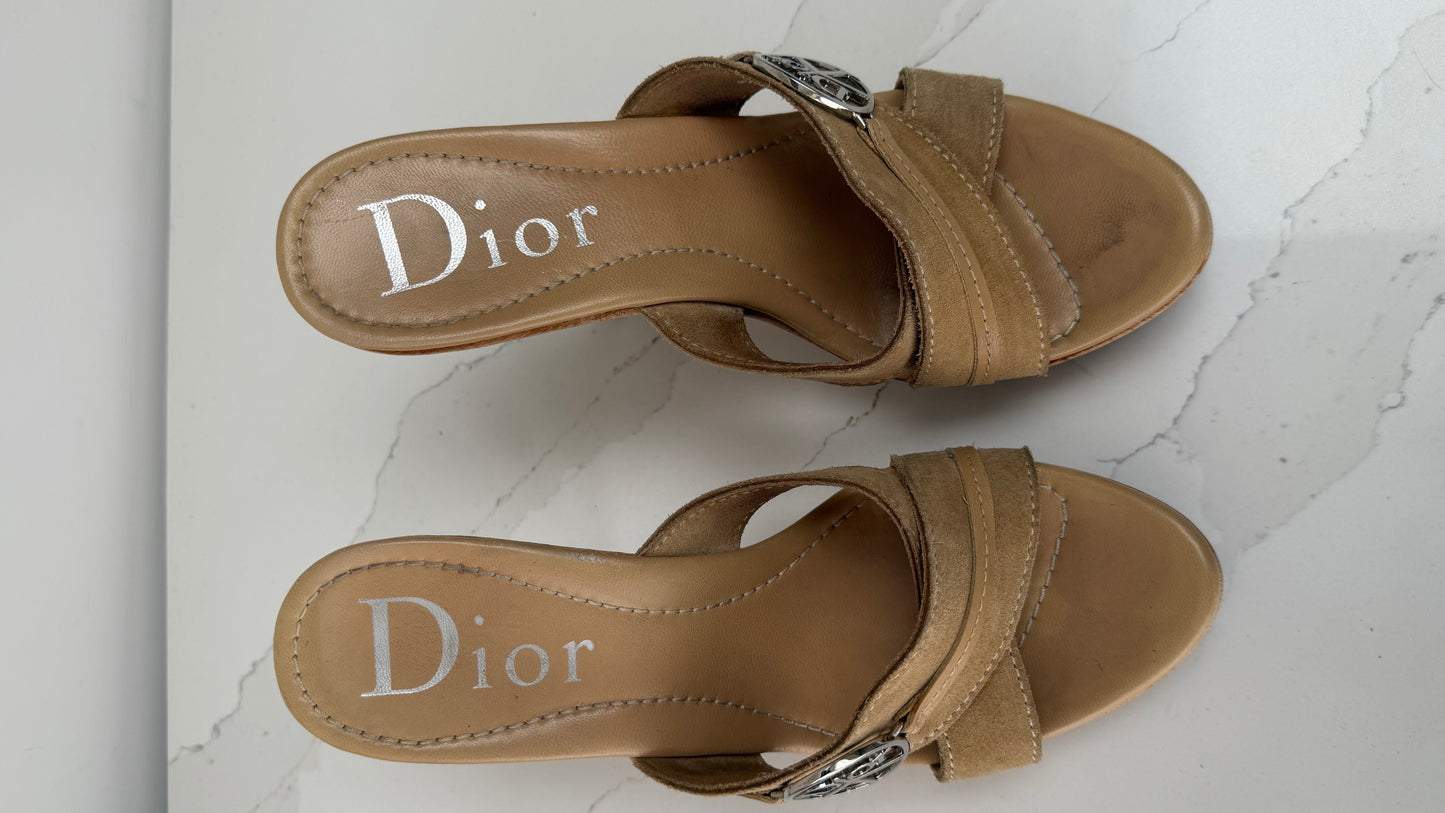 Christian Dior Peace & Love John Galliano Wooden Heels