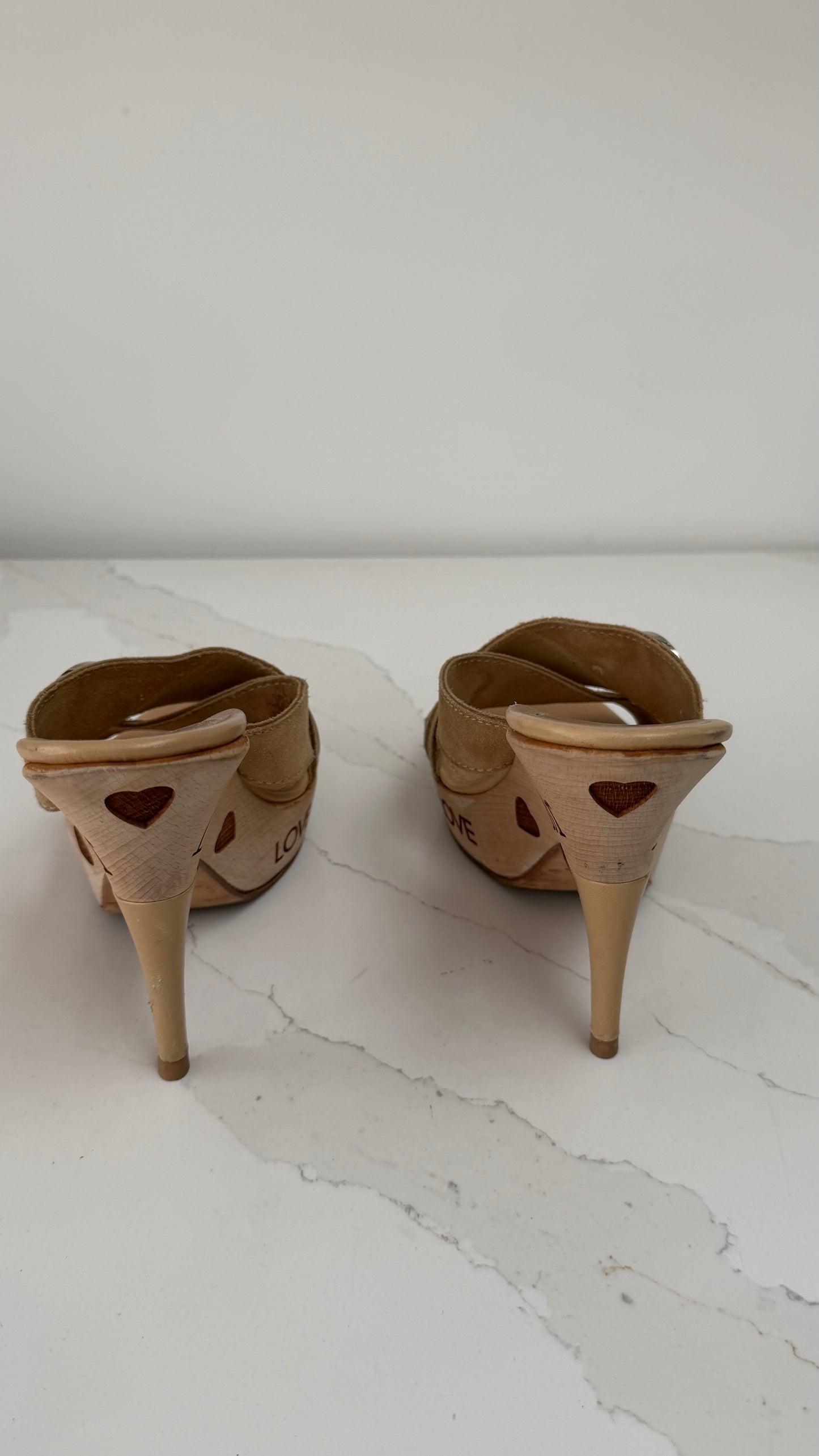 Christian Dior Peace & Love John Galliano Wooden Heels