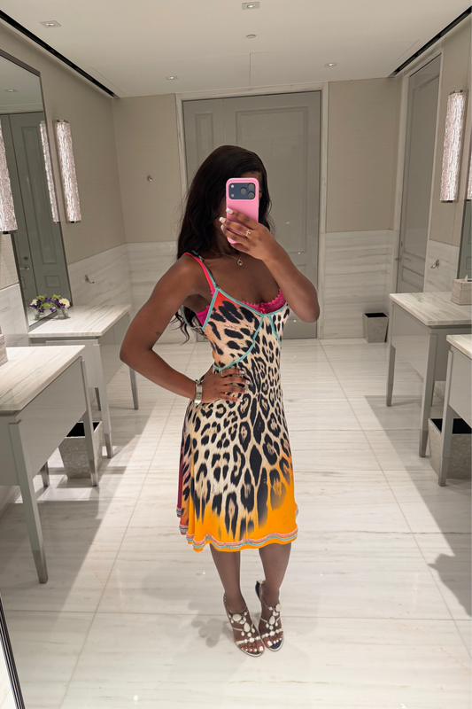 Just Cavalli 2004 Multicoloured Leopard Dress